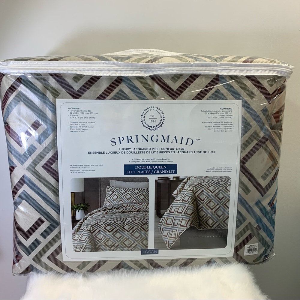 SPRINGMAID Luxury Jacquard 3-Piece Comforter Set - Double / Queen Size NEW